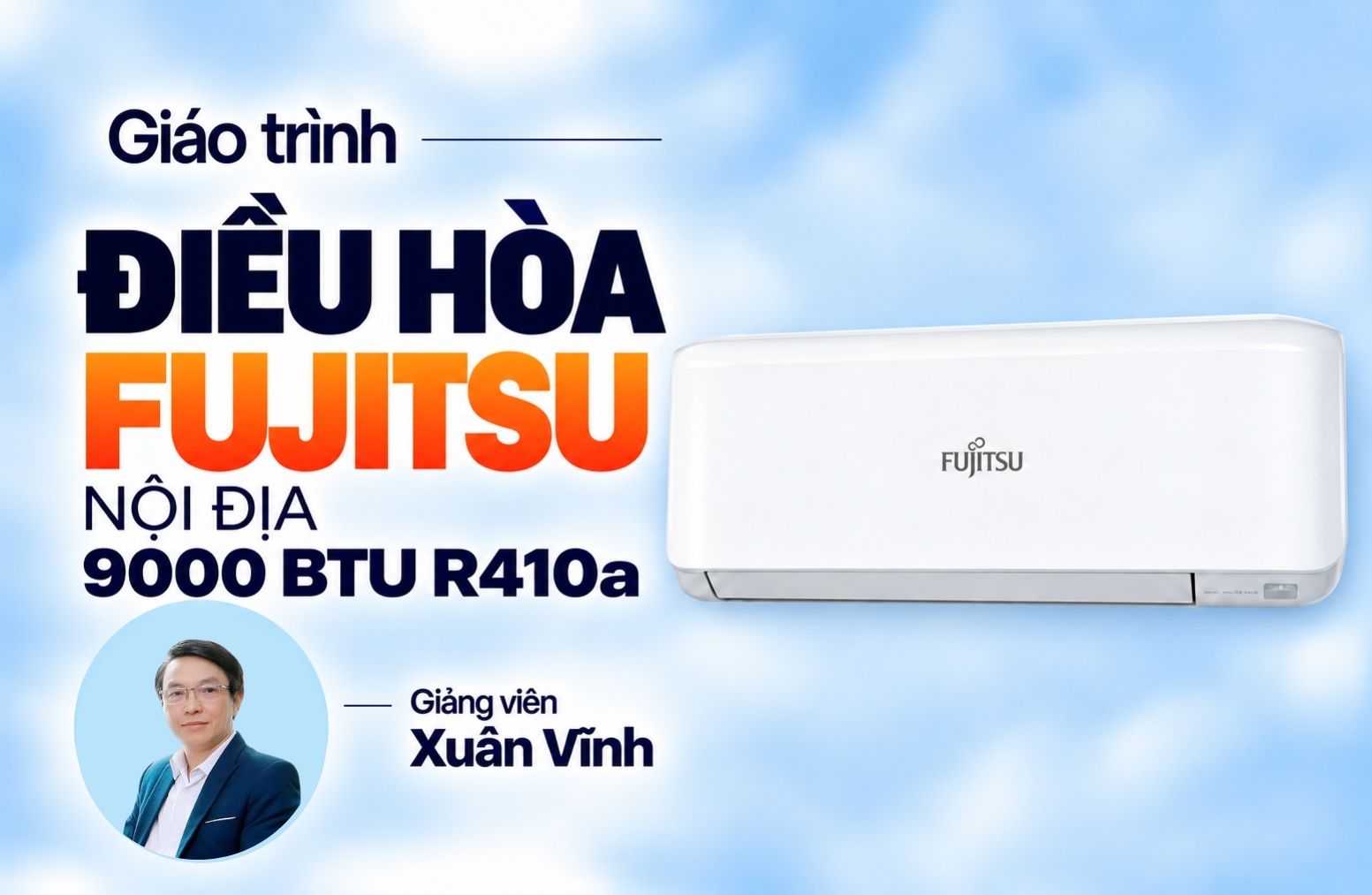 Giáo Trình Sửa Chữa Điều Hòa Fujitsu nội địa Nhật - 100V 9000 BTU Gas R410a