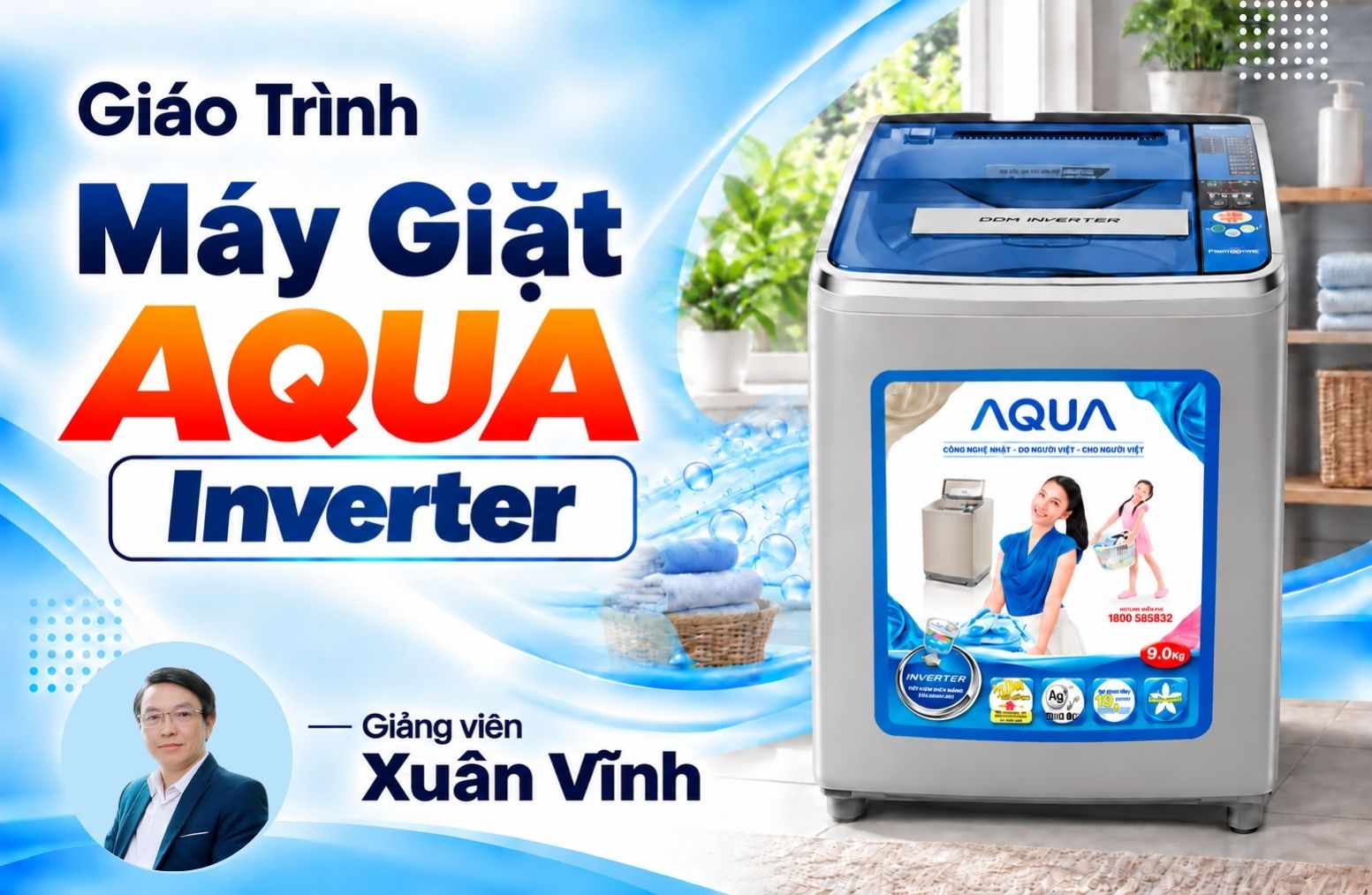 Giáo Trình sửa Bo Máy Giặt Aqua Inverter ( cửa trên )